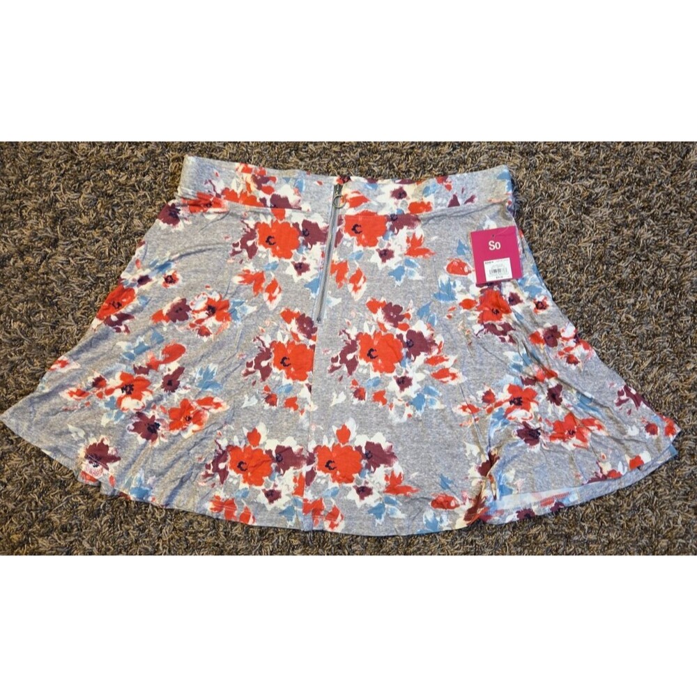 SO Women’s Floral Zip-Up Skirt Size 2XL NWT New